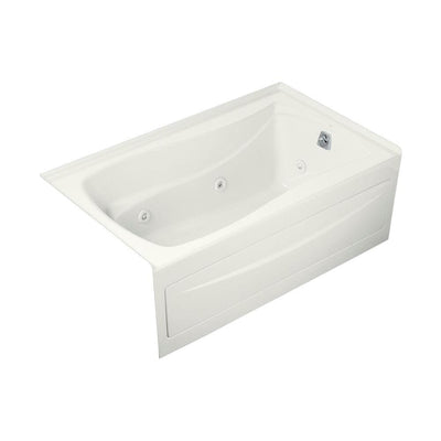 Mariposa 5 ft. Whirlpool Tub with Integral Farmhouse Apron Right-Hand Drain and Heater in White - Super Arbor