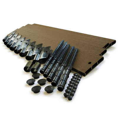 Frame It All 1 in. Series 16 ft. Uptown Brown Composite Straight Landscape Edging Kit - Super Arbor