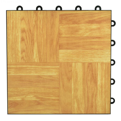 Greatmats Click Tile 12-1/8 in. x 12-1/8 in. Light Oak Interlocking Basement Plastic and Vinyl Tile (24-Pack) (24.5 sq. ft.)