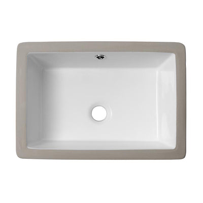 LORDEAR 18 in. Undermount Bathroom Vessel Sink Modern Rectangle Porcelain Ceramic Lavatory Vanity Bathroom Sink in Pure White - Super Arbor