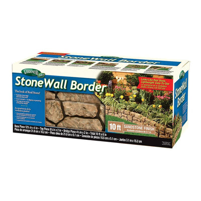 Dalen Products 6 in. x 10 ft. Tan Stone Wall Border - Super Arbor