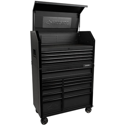 Industrial 41 in. W x 21.5 in. D 15-Drawer Tool Chest and Cabinet Combo in Matte Black