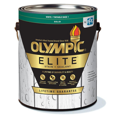 Olympic Elite 1 Gal. Base 1 Solid Advanced Exterior Stain and Sealant in One - Super Arbor