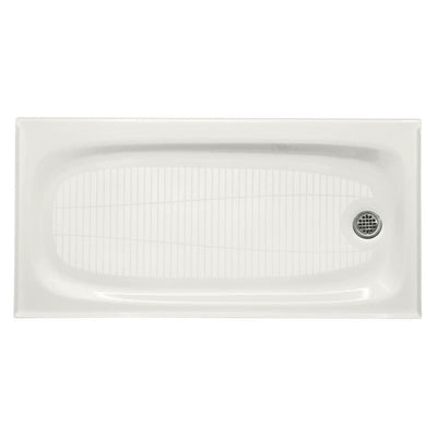 Salient 60 in. x 30 in. Cast Iron Single Threshold Shower Base with Right-Hand Drain in White - Super Arbor
