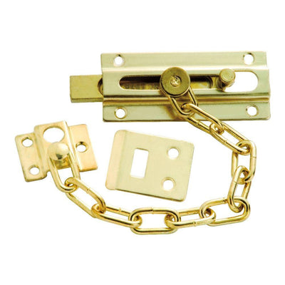 Polished Brass Chain and Bolt Door Guard - Super Arbor
