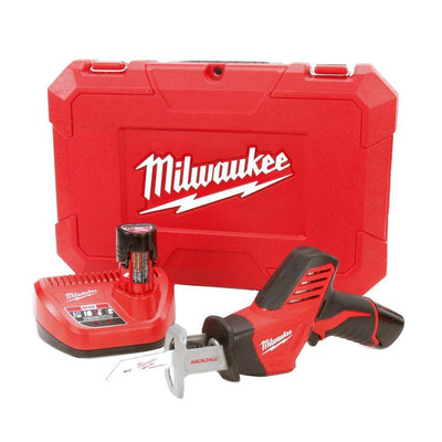 M12 12-Volt Lithium-Ion HACKZALL Cordless Reciprocating Saw with 2 1.5 Ah Batteries, Charger and Hard Case - Super Arbor