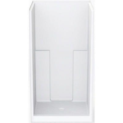 Everyday 42 in. x 42 in. x 76 in. 1-Piece Shower Stall with Center Drain in White - Super Arbor