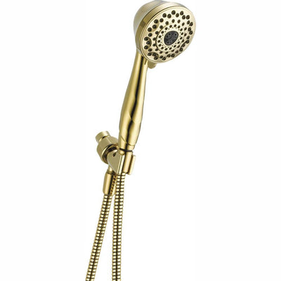 7-Spray 3.8 in. Single Wall Mount Handheld Shower Head in Polished Brass - Super Arbor