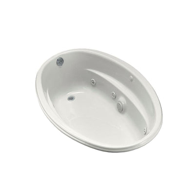ProFlex 5 ft. Acrylic Oval Drop-in Whirlpool Bathtub in White - Super Arbor