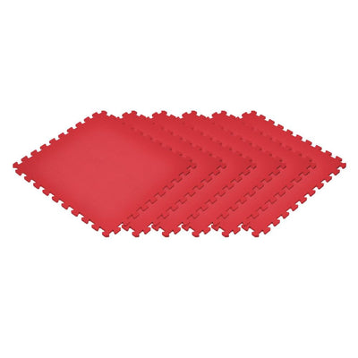 Norsk Red 24 in. x 24 in. x 0.47 in. Foam Interlocking Floor Mat (6-Pack)