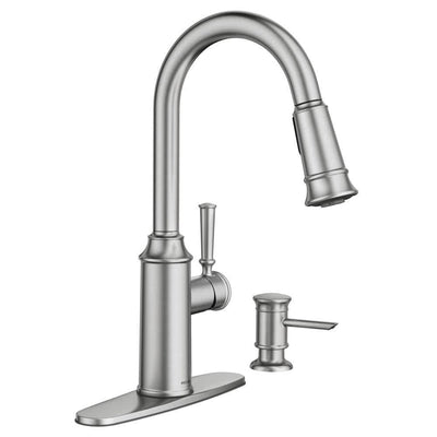 Glenshire Single-Handle Pull-Down Sprayer Kitchen Faucet with Reflex and Power Clean in Spot Resist Stainless - Super Arbor