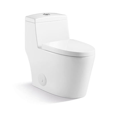 Skirted Modern Design 1-piece 1 Gallon Dual Flush High Efficiency Elongated One-Piece Toilet - Seat Included - Super Arbor