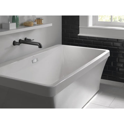 Everly 67 in. Acrylic Flatbottom Bathtub with Integrated Waste and Overflow in White - Super Arbor