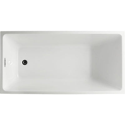 Catania 66.96 in. Acrylic Flatbottom Non-Whirlpool Freestanding Bathtub in Glossy White - Super Arbor