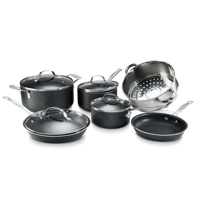 10-Piece Aluminum Ultra-Durable Non-Stick Diamond Infused Cookware Set with Glass Lids - Super Arbor