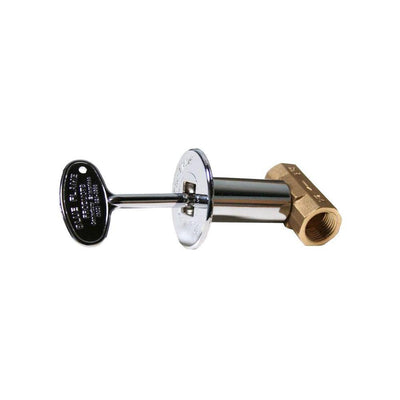 Straight Gas Valve Kit Includes Brass Valve, Floor Plate and Key in Polished Chrome - Super Arbor