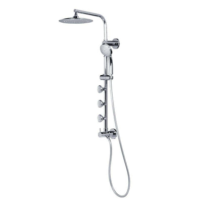 7-spray 8 in. Dual Shower Head and Handheld Shower Head with Body spray in Chrome - Super Arbor
