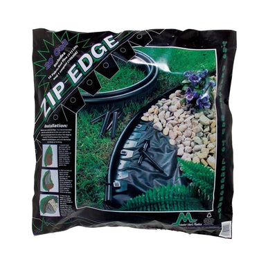 Master Mark Zip Edge 20 ft. Recycled Plastic Landscape Lawn Edging with Sod Pins Black - Super Arbor