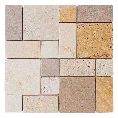 Jeffrey Court 
    Brick Medley 12 in. x 12 in. x 9 mm Honed Travertine Mosaic Floor and Wall Tile - Super Arbor