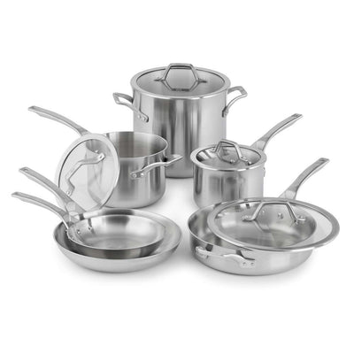 Signature 10-Piece Stainless Steel Cookware Set in Brushed Stainless Steel - Super Arbor