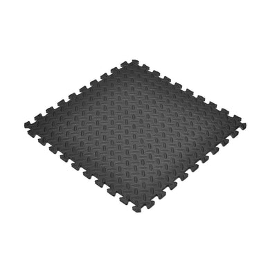 TrafficMaster Black 24 in. x 24 in. Foam Interlocking Gym Flooring (24 sq. ft.) (6-Pack) - Super Arbor
