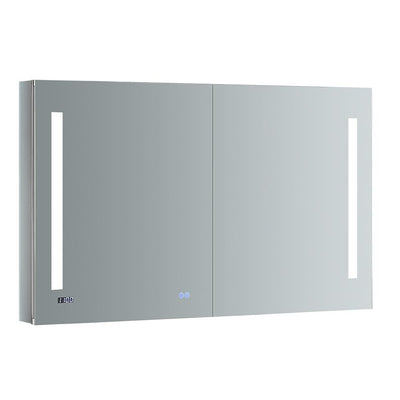 Tiempo 48 in. W x 30 in. H Recessed or Surface Mount Medicine Cabinet with LED Lighting and Mirror Defogger - Super Arbor
