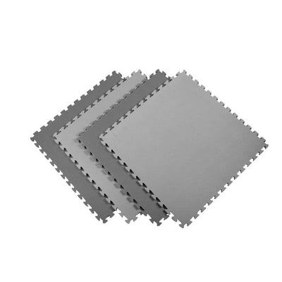 Norsk Reversible Multi-Purpose 24 in. x 24 in. x .75 in. Interlocking Black/Gray Foam Flooring Recyclamat (4-Pieces)