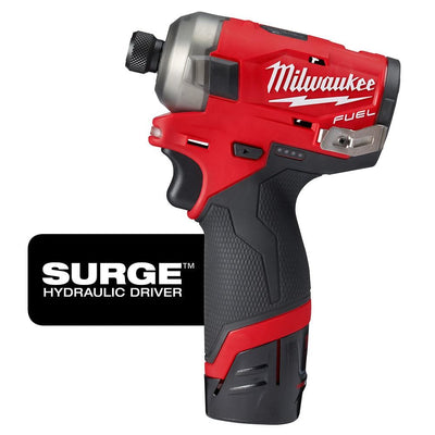 M12 FUEL 12-Volt Lithium-Ion Brushless Cordless 4-in-1 Installation 3/8in. Drill Driver & SURGE Impact Driver Combo Kit - Super Arbor