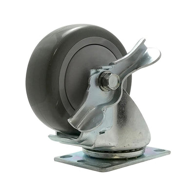 4 in. Polyurethane Swivel Plate Caster With Brake with 375 lbs. Load Rating - Super Arbor