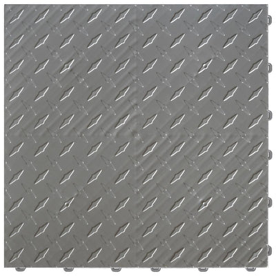 Swisstrax 15.75 in. x 15.75 in. Slate Grey Diamond Trax 25-Tile Modular Flooring Pack (43 sq. ft./case)
