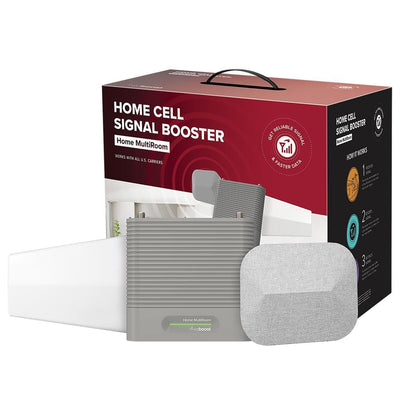 Home Multi-Room Cellular Signal Booster with Antenna, White - Super Arbor