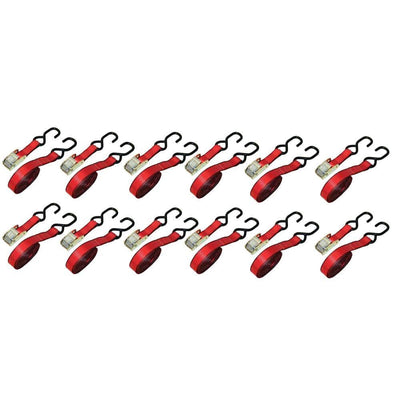 Ready Pack 1 in. x 6 ft. Red Cam Buckled 900 lbs./S-Hook (12 per Box) - Super Arbor