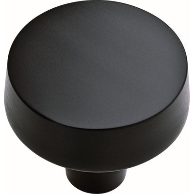 Soft Modern 1-3/8 in. (38 mm) Matte Black Round Cabinet Knob - Super Arbor