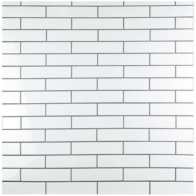 Merola Tile Metro Soho Glossy White 1-3/4 in. x 7-3/4 in. Porcelain Floor and Wall Subway Tile (1 sq. ft. / pack) - Super Arbor