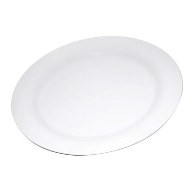 Durus 9 in. White Melamine Narrow Rim Dinner Plate (24-Pack) - Super Arbor