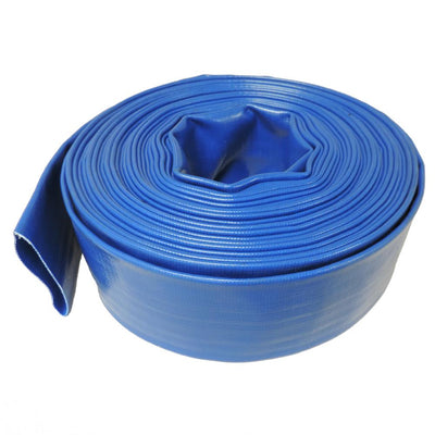 3 in. Dia x 50 ft. Blue 6 Bar Heavy-Duty Reinforced PVC Lay Flat Discharge and Backwash Hose - Super Arbor