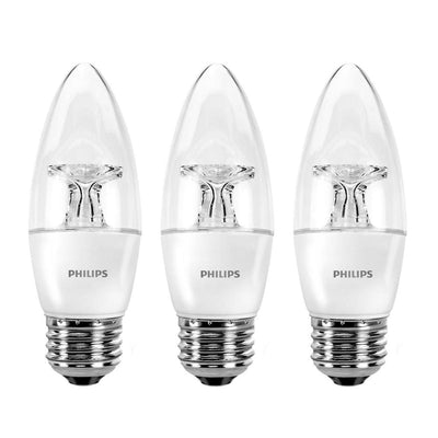 Philips 40-Watt Equivalent B11 Dimmable LED Energy Star Light Bulb Soft White (3-Pack) - Super Arbor