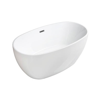 Westfield 55 in Acrylic Freestanding Double Ended Soaking Bathtub with Drain and Overflow Included in White - Super Arbor