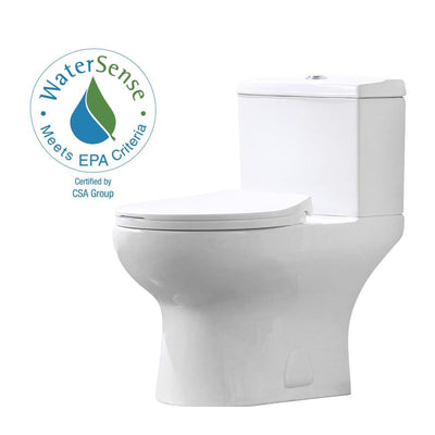 Beck 2-Piece 1/1.6 GPF Dual Flush Elongated Toilet in White, Seat Included - Super Arbor