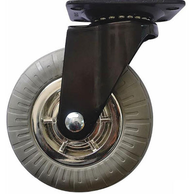 5 in. Chrome Spokes Swivel Caster with 264 lbs. Load Capacity and Soft Rubber Tread (4-Pack) - Super Arbor