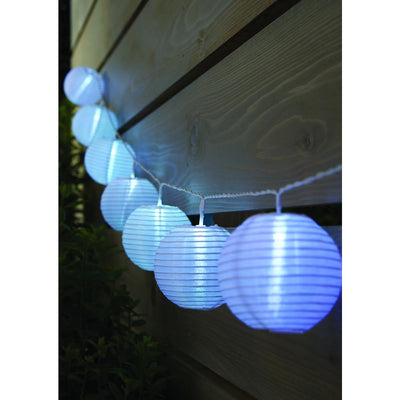 Outdoor/Indoor 7 ft. 10-Light Battery Powered Paper Lantern Mini Bulb LED String Light (Multi-Color) - Super Arbor