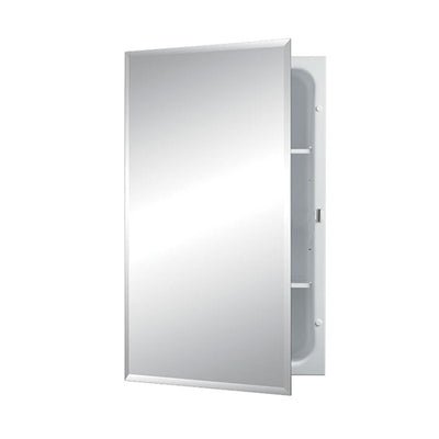 Horizon 16 in. W x 26 in. H x 4-3/4 in. D Frameless Recessed Bathroom Medicine Cabinet with 1/2 in. Beveled Edge Mirror - Super Arbor