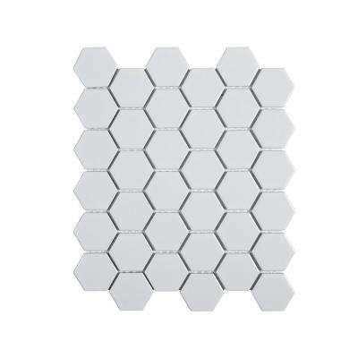 Jeffrey Court 
    Callalily White 12.375 in. x 10.875 in. x 6 mm Hexagon Matte Porcelain Floor and Wall Mosaic Tile - Super Arbor