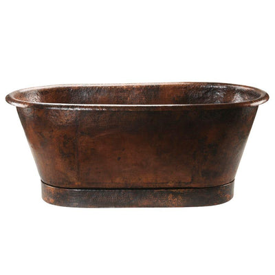 6 ft. Hammered Copper Modern Style Flatbottom Non-Whirlpool Bathtub in Oil Rubbed Bronze - Super Arbor