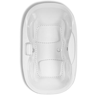 Serenity 2 - 72 in. Acrylic Center Drain Oval Drop-In Bathtub with DriftBath and Chromotherapy in White - Super Arbor