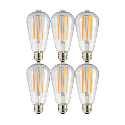 Sunlite 40-Watt Equivalent ST19 Dimmable Vintage Edison LED Light Bulb, Amber 2200K (6-Pack) - Super Arbor
