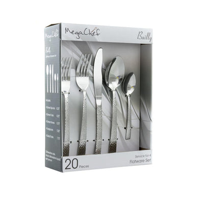 Baily 20-Piece Silver Stainless Steel Flatware Set (Service for 4) - Super Arbor