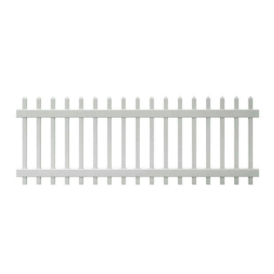 Chelsea 3 ft. H x 8 ft. W White Vinyl Spaced Picket Fence Panel - Super Arbor