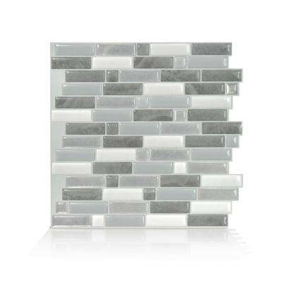 smart tiles 
    Crescendo Agati 9.73 in. W x 9.36 in. H Gray Peel and Stick Decorative Mosaic Wall Tile Backsplash (4-Pack) - Super Arbor
