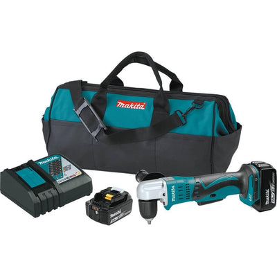 18-Volt LXT Lithium-Ion 3/8 in. Cordless Angle Drill Kit with (2) Batteries 3.0Ah, Charger, Tool Bag - Super Arbor